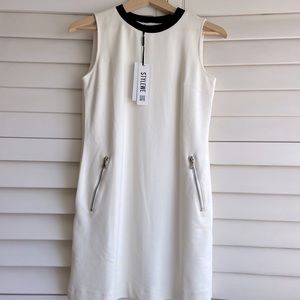 Black/white sleeveless mini dress. New with tags.